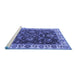 Sideview of Machine Washable Oriental Blue Industrial Rug, wshurb1627blu