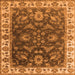 Square Machine Washable Oriental Orange Industrial Area Rugs, wshurb1627org