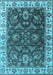 Machine Washable Oriental Light Blue Industrial Rug, wshurb1627lblu