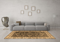 Machine Washable Oriental Brown Industrial Rug in a Living Room,, wshurb1627brn
