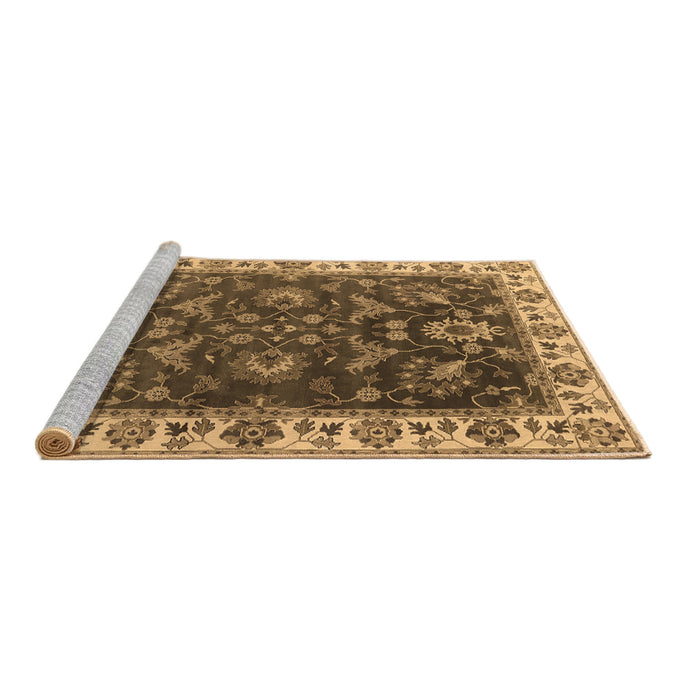 Sideview of Machine Washable Oriental Brown Industrial Rug, wshurb1627brn