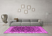 Machine Washable Oriental Pink Industrial Rug in a Living Room, wshurb1627pnk