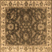 Square Machine Washable Oriental Brown Industrial Rug, wshurb1627brn