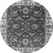 Round Oriental Gray Industrial Rug, urb1627gry