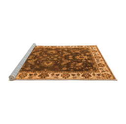 Sideview of Machine Washable Oriental Orange Industrial Area Rugs, wshurb1627org