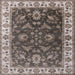 Square Mid-Century Modern Coffee Brown Oriental Rug, urb1627