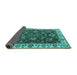 Sideview of Oriental Turquoise Industrial Rug, urb1627turq