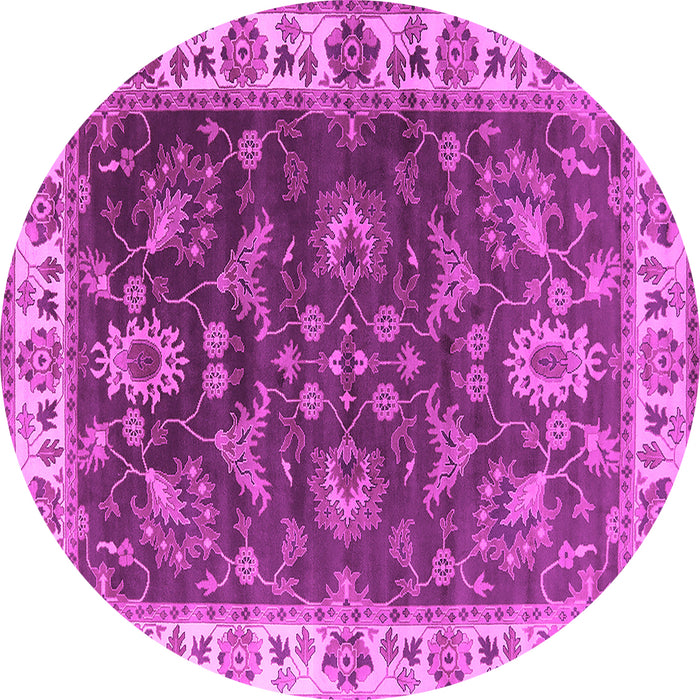 Round Oriental Pink Industrial Rug, urb1627pnk