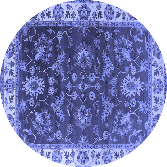Round Oriental Blue Industrial Rug, urb1627blu