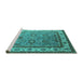 Sideview of Machine Washable Oriental Turquoise Industrial Area Rugs, wshurb1628turq