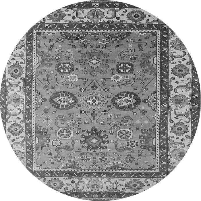 Round Machine Washable Oriental Gray Industrial Rug, wshurb1628gry