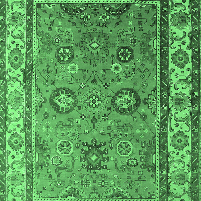 Machine Washable Oriental Emerald Green Industrial Area Rugs, wshurb1628emgrn