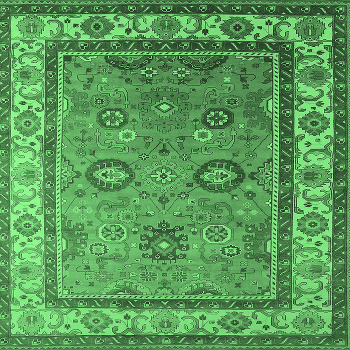 Square Oriental Emerald Green Industrial Rug, urb1628emgrn
