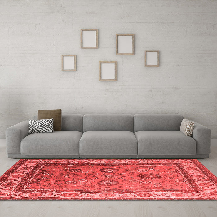 Industrial Red Washable Rugs