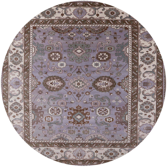 Round Mid-Century Modern Dark Gray Oriental Rug, urb1628