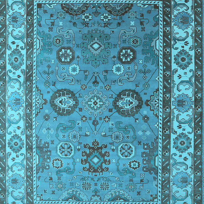 Machine Washable Oriental Light Blue Industrial Rug, wshurb1628lblu