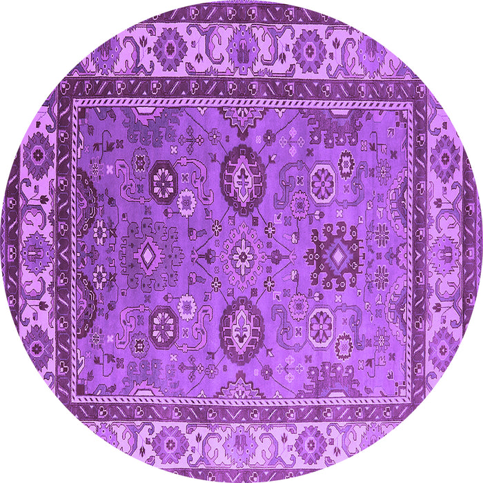 Round Machine Washable Oriental Purple Industrial Area Rugs, wshurb1628pur