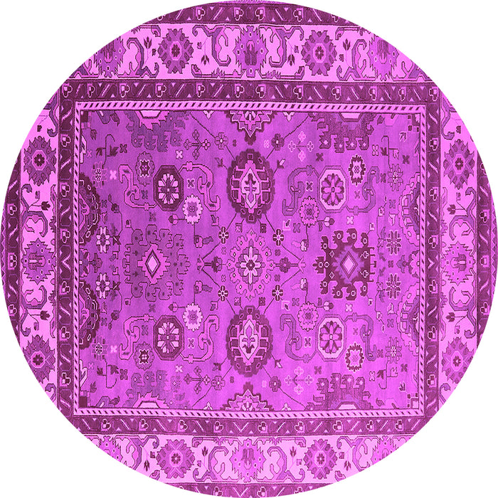 Round Machine Washable Oriental Pink Industrial Rug, wshurb1628pnk