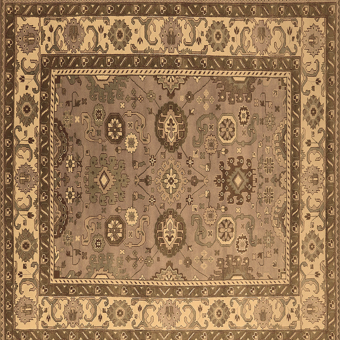Square Machine Washable Oriental Brown Industrial Rug, wshurb1628brn