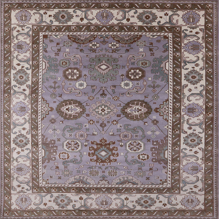 Square Mid-Century Modern Dark Gray Oriental Rug, urb1628