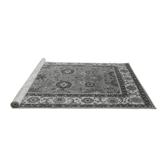 Sideview of Machine Washable Oriental Gray Industrial Rug, wshurb1628gry