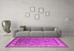 Machine Washable Oriental Pink Industrial Rug in a Living Room, wshurb1628pnk