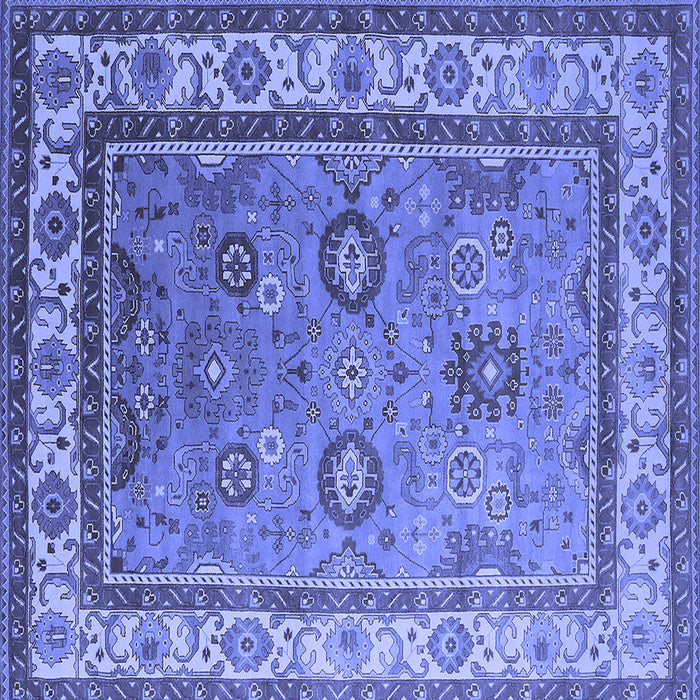 Square Machine Washable Oriental Blue Industrial Rug, wshurb1628blu