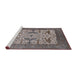 Sideview of Machine Washable Industrial Modern Rosy Brown Pink Rug, wshurb1629