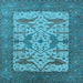 Square Oriental Light Blue Industrial Rug, urb1629lblu