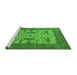 Sideview of Machine Washable Oriental Green Industrial Area Rugs, wshurb1629grn