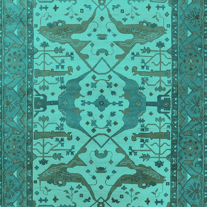 Machine Washable Oriental Turquoise Industrial Area Rugs, wshurb1629turq