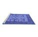 Sideview of Machine Washable Oriental Blue Industrial Rug, wshurb1629blu