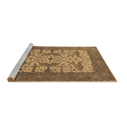 Sideview of Machine Washable Oriental Brown Industrial Rug, wshurb1629brn