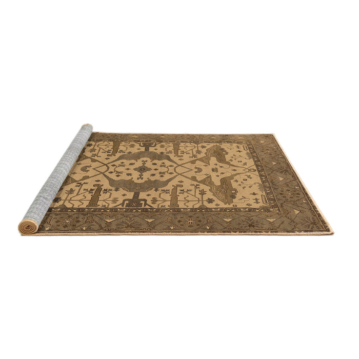 Sideview of Machine Washable Oriental Brown Industrial Rug, wshurb1629brn