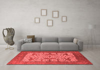 Machine Washable Oriental Red Industrial Rug, wshurb1629red