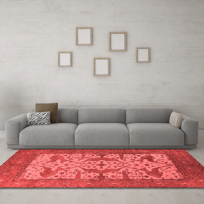 Industrial Red Washable Rugs