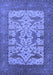 Machine Washable Oriental Blue Industrial Rug, wshurb1629blu