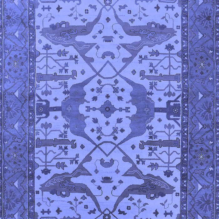 Machine Washable Oriental Blue Industrial Rug, wshurb1629blu