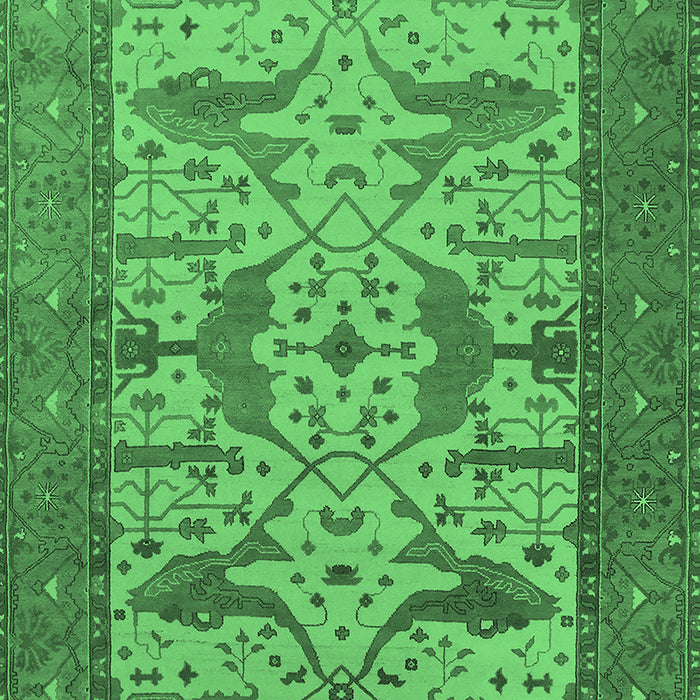 Machine Washable Oriental Emerald Green Industrial Area Rugs, wshurb1629emgrn