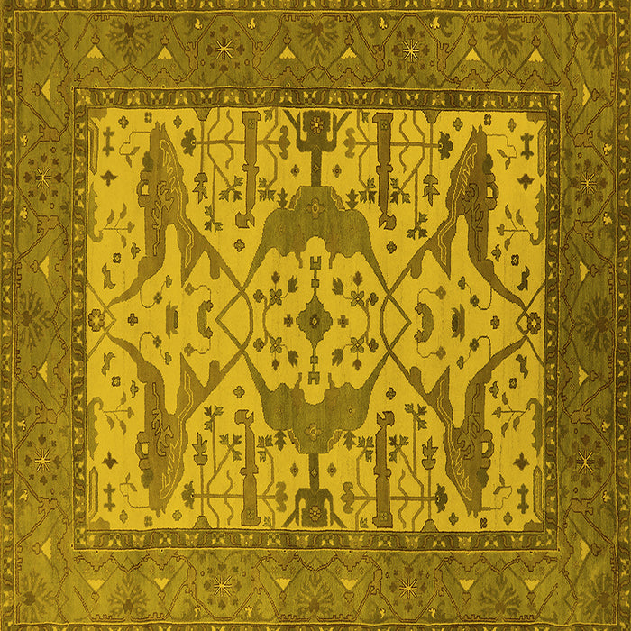 Square Oriental Yellow Industrial Rug, urb1629yw