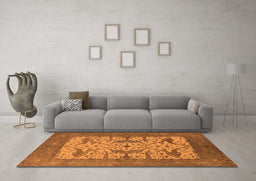 Machine Washable Oriental Orange Industrial Area Rugs in a Living Room, wshurb1629org