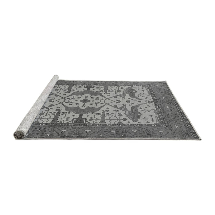 Sideview of Machine Washable Oriental Gray Industrial Rug, wshurb1629gry