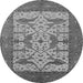 Round Oriental Gray Industrial Rug, urb1629gry