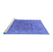 Sideview of Machine Washable Oriental Blue Industrial Rug, wshurb1630blu