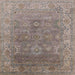 Square Mid-Century Modern Puce Purple Oriental Rug, urb1630