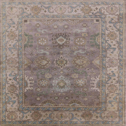 Square Machine Washable Industrial Modern Puce Purple Rug, wshurb1630