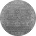 Round Oriental Gray Industrial Rug, urb1630gry