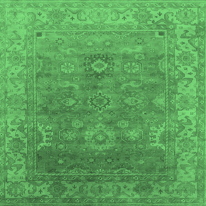 Square Oriental Emerald Green Industrial Rug, urb1630emgrn