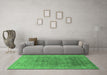 Machine Washable Oriental Emerald Green Industrial Area Rugs in a Living Room,, wshurb1630emgrn