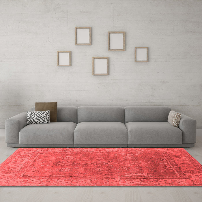 Industrial Red Washable Rugs